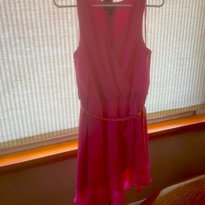 Women’s cocktail dress pink chain belt
